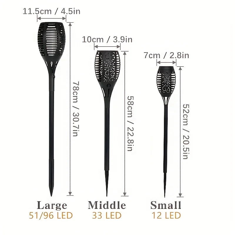 12LED Solar Flame Torch Light Flickering Light Waterproof Garden Decoration Outdoor Lawn Path Yard Patio Floor Lamp