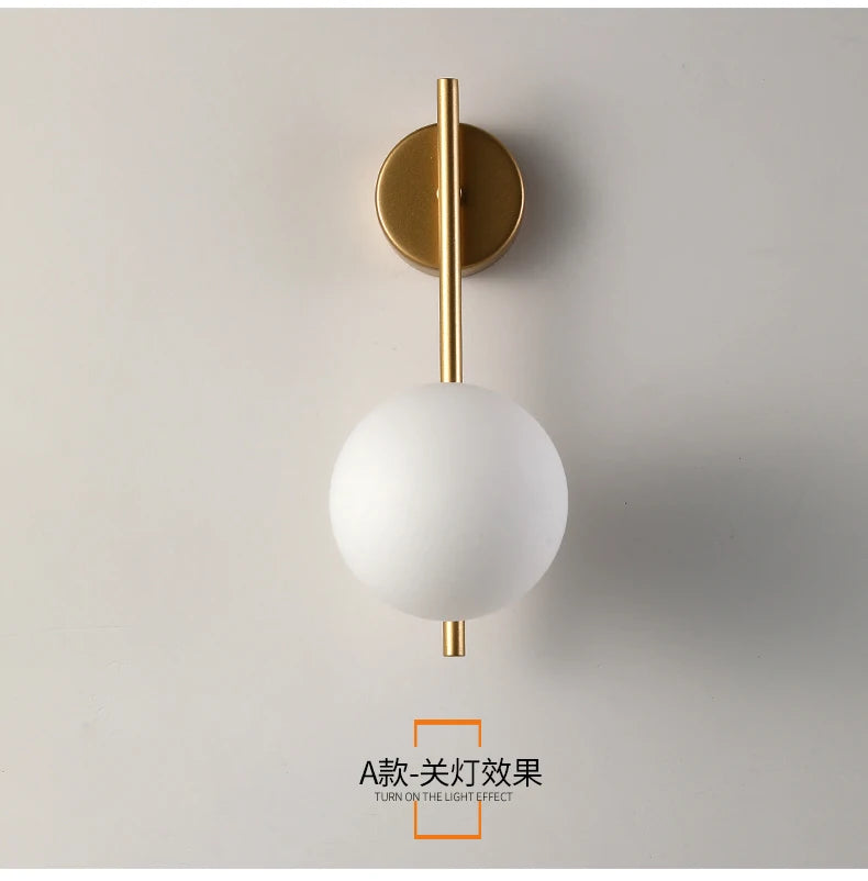 Rechargeable Glass Globe Wall Lamp