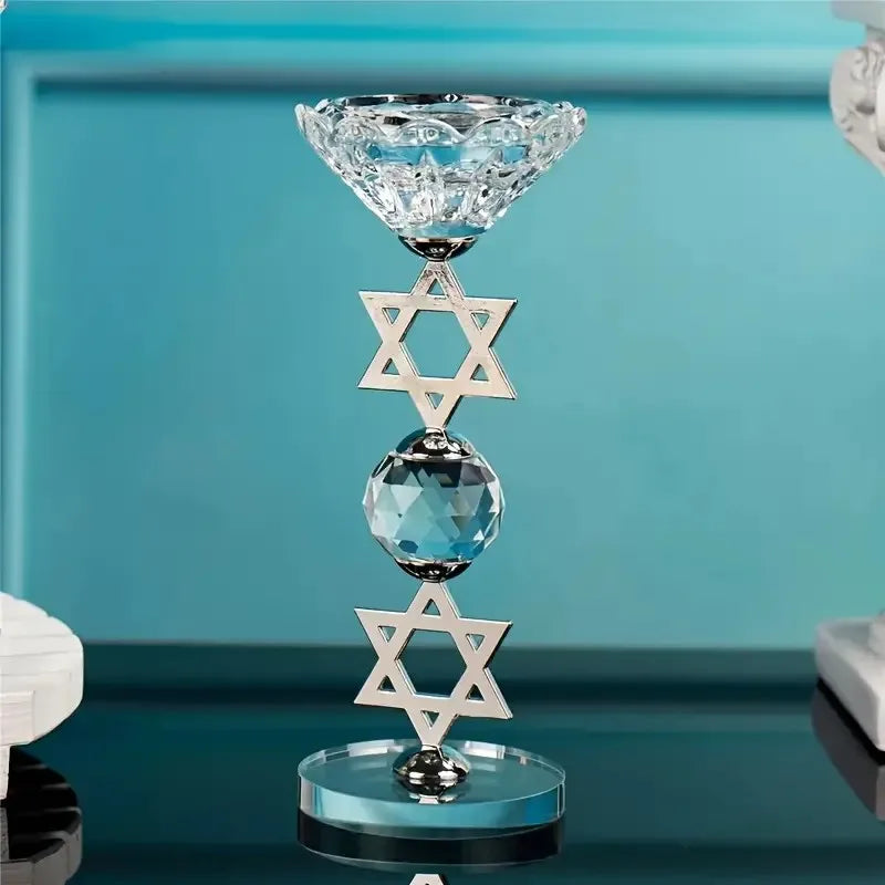 Hexagram Crystal Candle Holder
