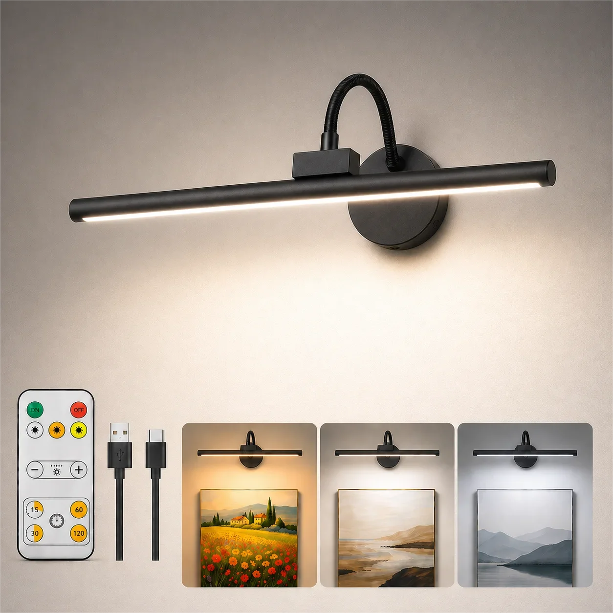 Wireless LED Picture Light With Remote