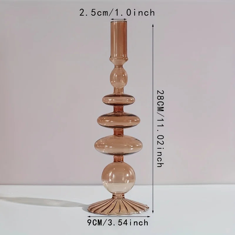 Nordic Glass Candle Holder Vase