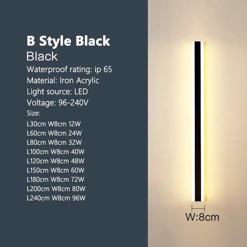 Linear LED Outdoor Wall Light