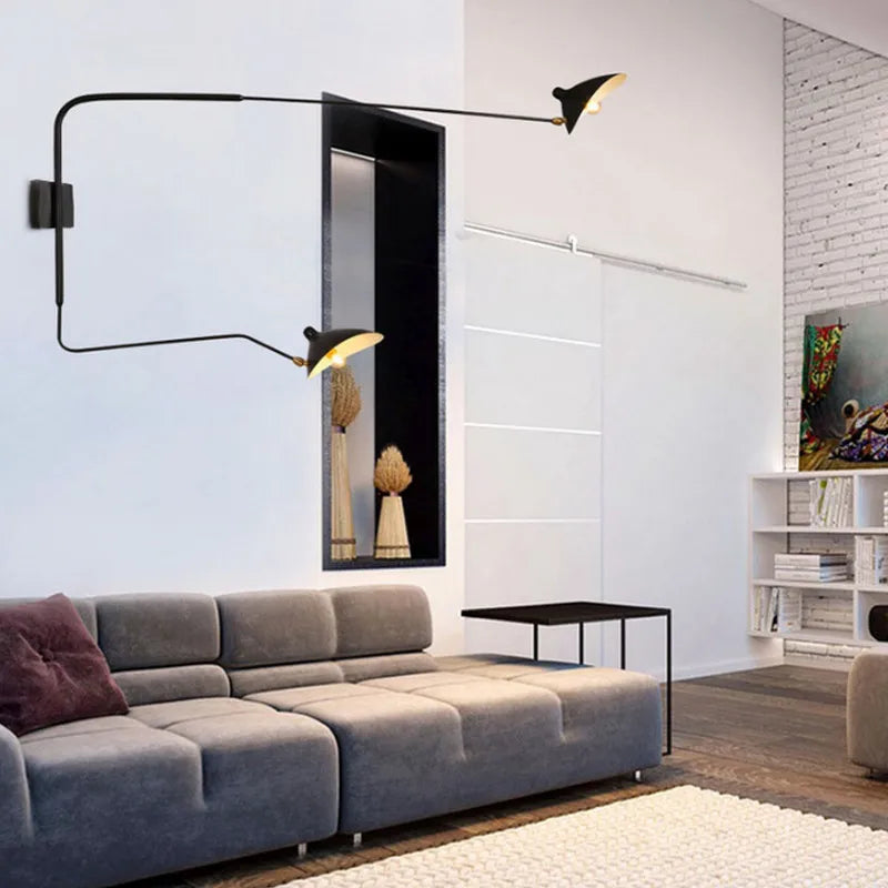 Industrial Dawn Spider Serge Mouille Wall Lamp with Swtich LED Designer