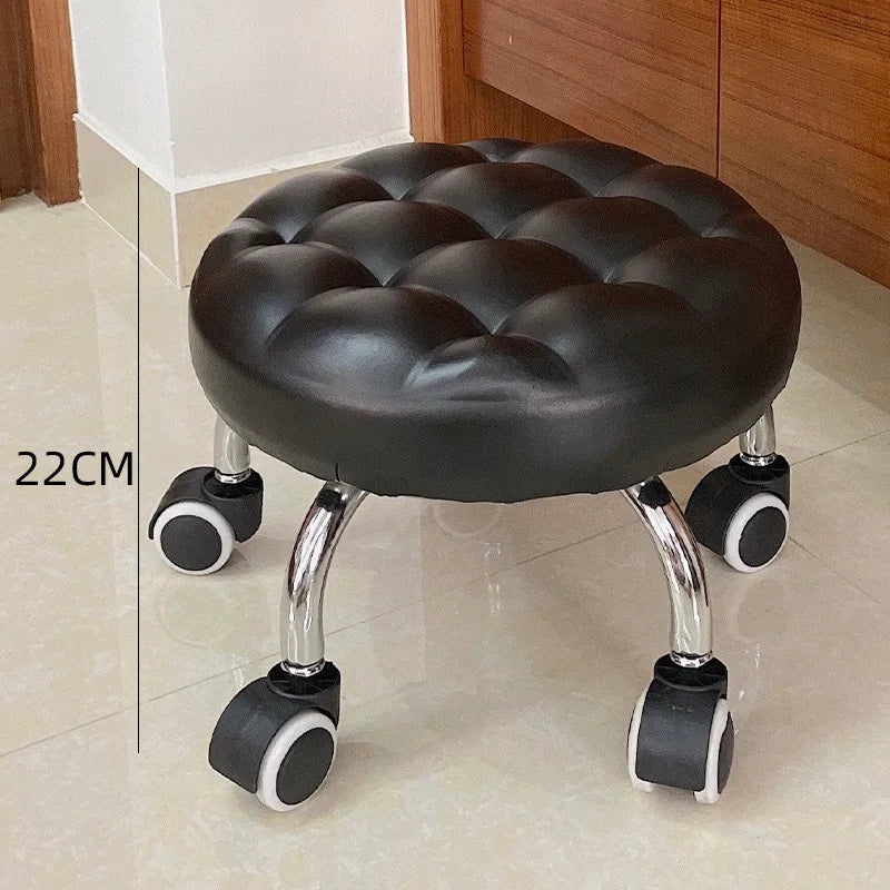 Household wheeled floor-cleaning chairs, wheeled seam sealing stools, low stools, rotating nail and pedicure round stools  스툴