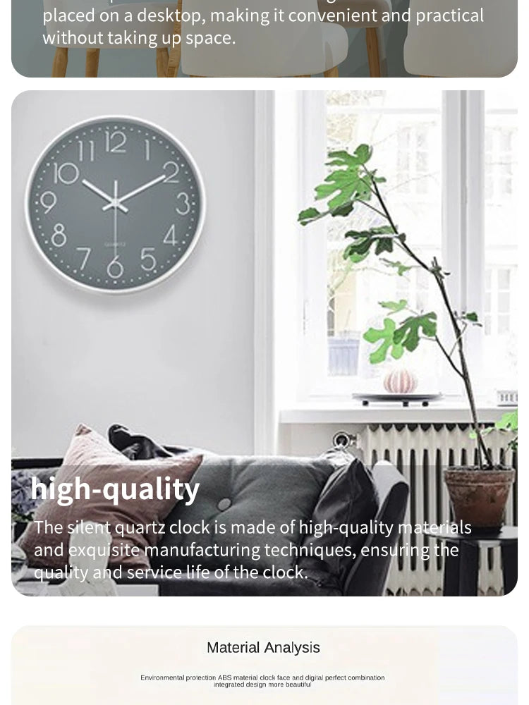 8 Inch Mute Quartz Wall Clock Cubic Digital Clock