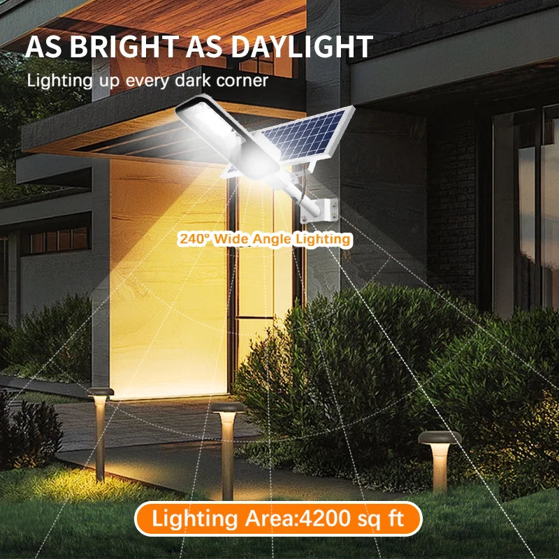 200W Powerful Solar Light Outdoor Solar Street Light 6000mah Waterproof