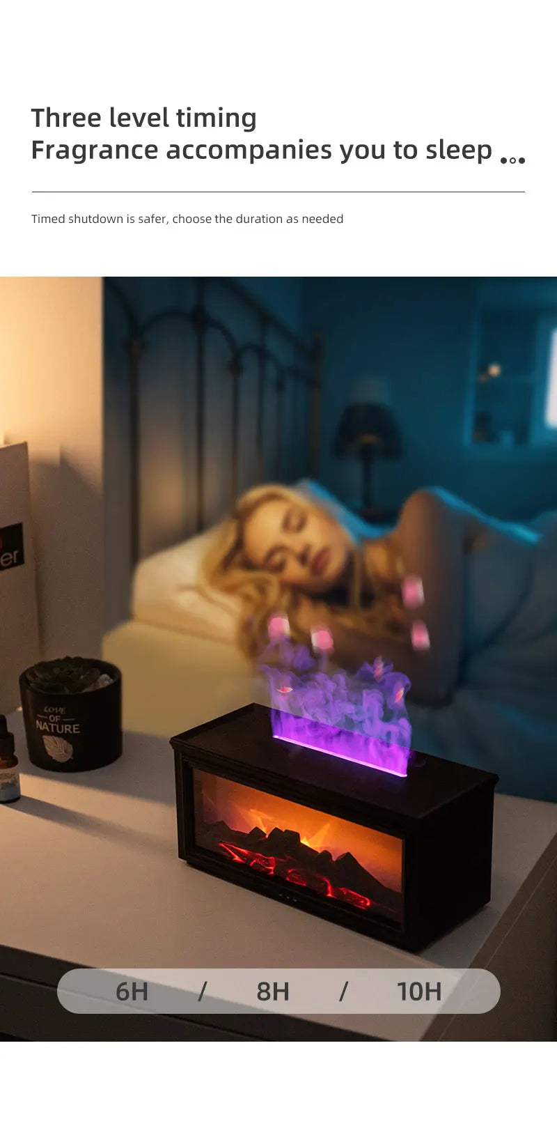 Eseential Oil Diffuser, Fireplace Flame Oil Diffuser - Aromatherapy