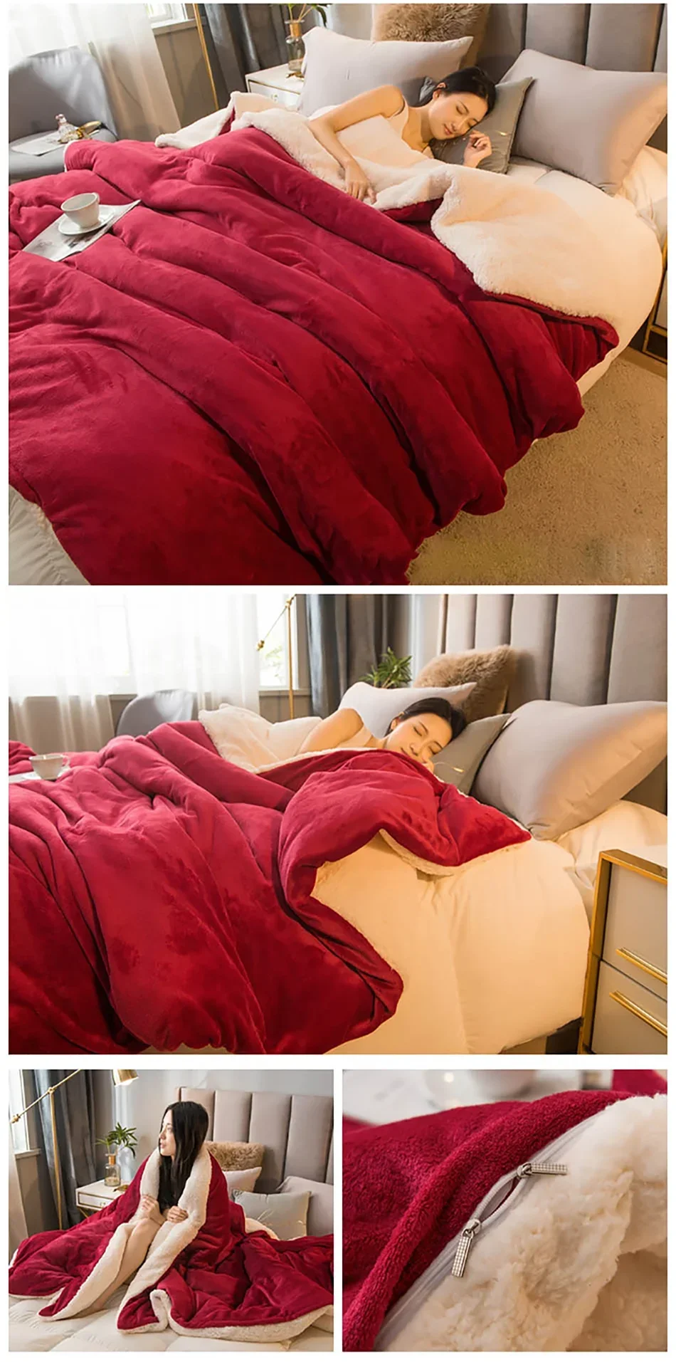 Double Sided Lamb Fluff Blanket