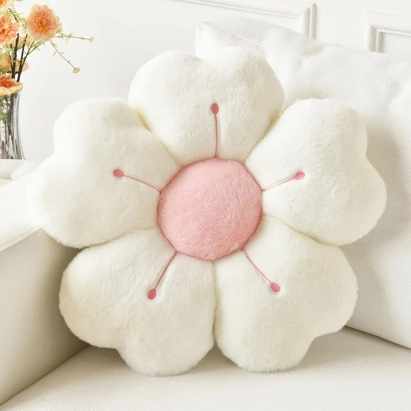 Flower Shaped Plush Throw Pillow