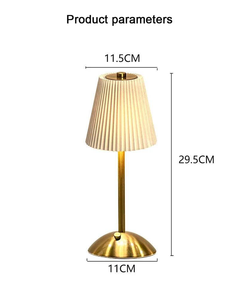 Cordless Pleated Nightstand Lamp