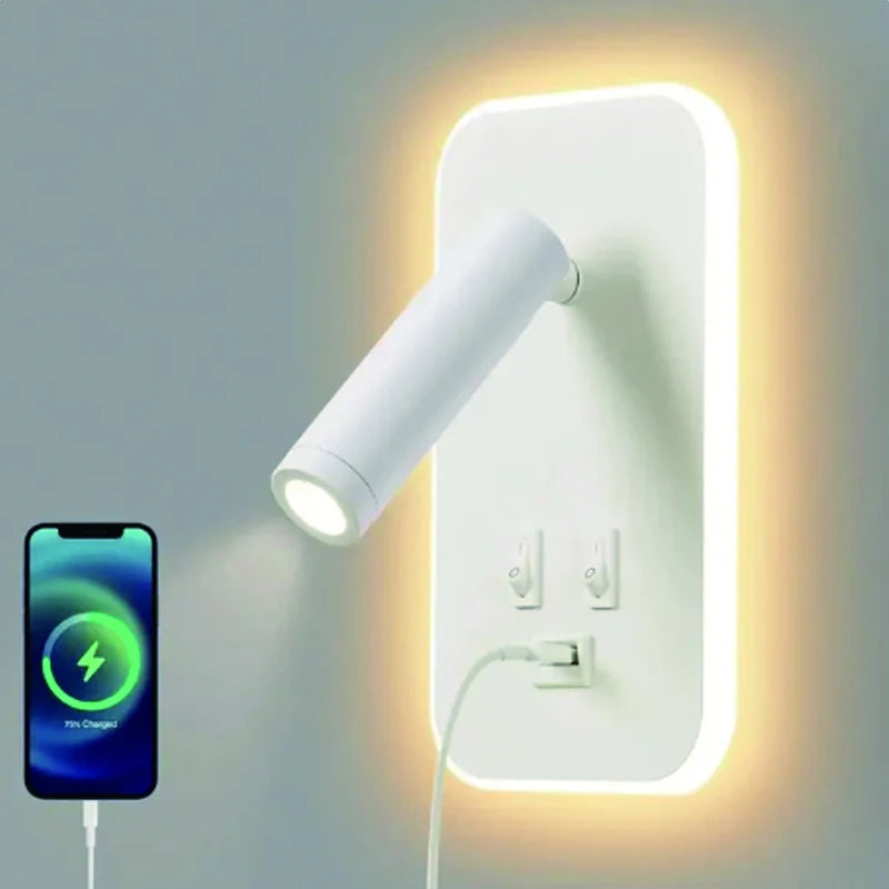 LED Wall Lamp With USB Charging Port