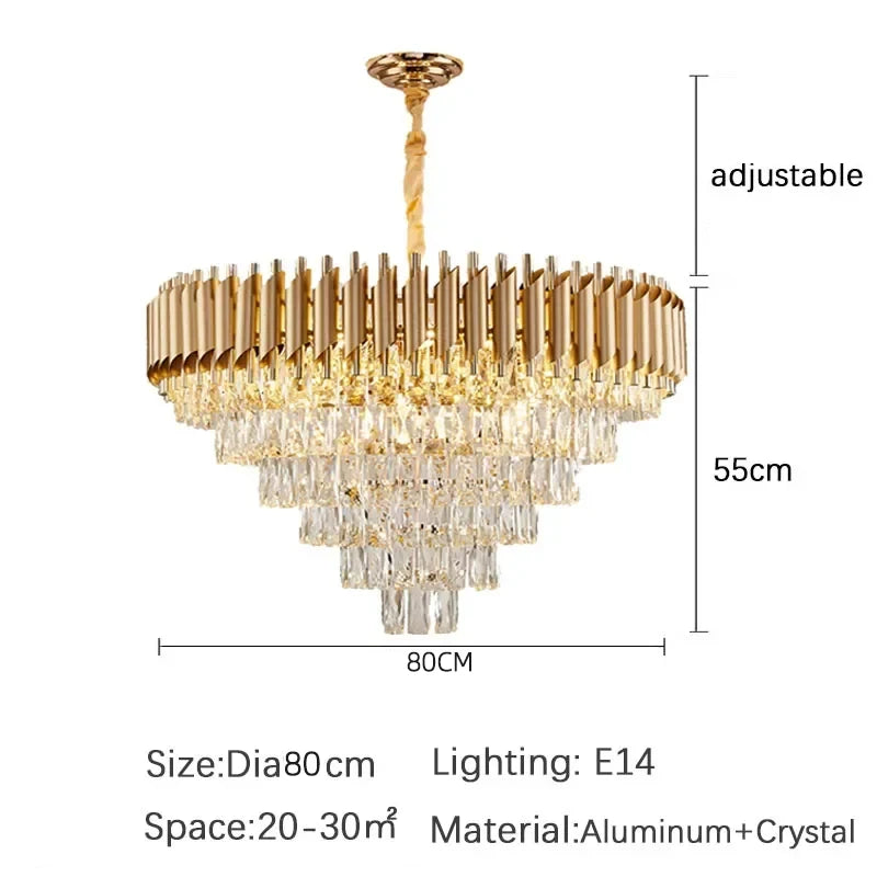 Luxury Crystal Ceiling Chandelier Lighting Modern Living Room Lights