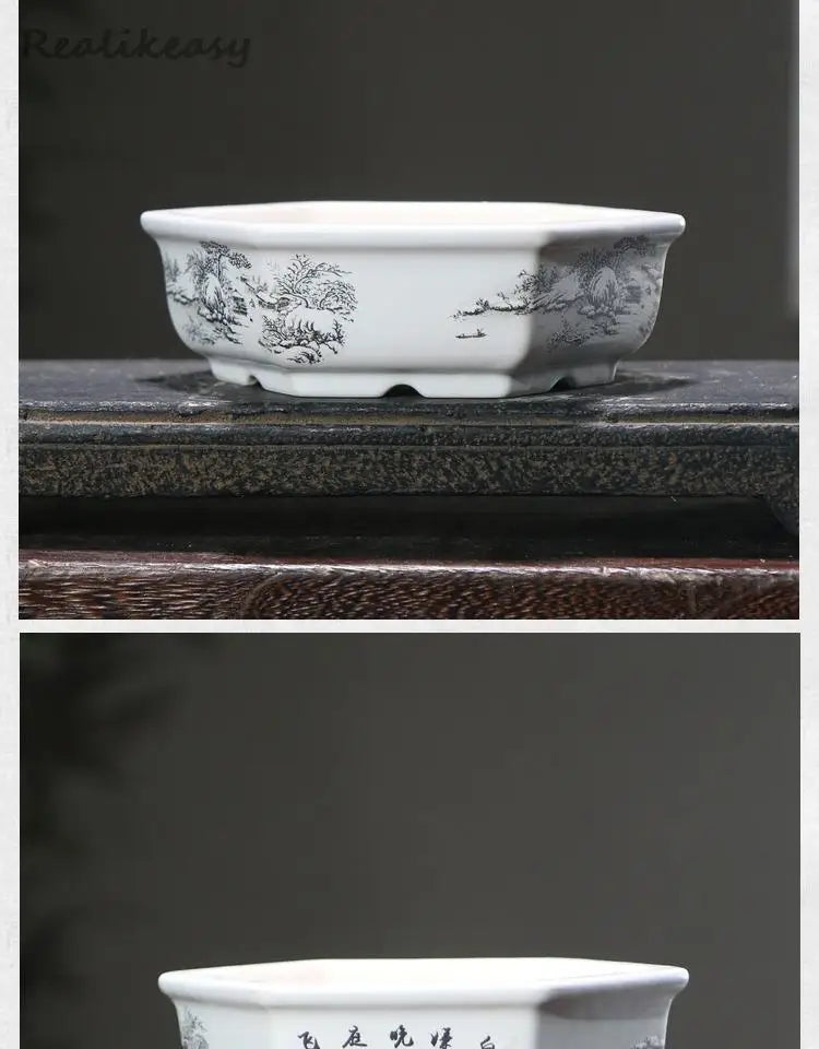 6Size Purple Sand Flower Pot Ceramic Bonsai Pot Handmade