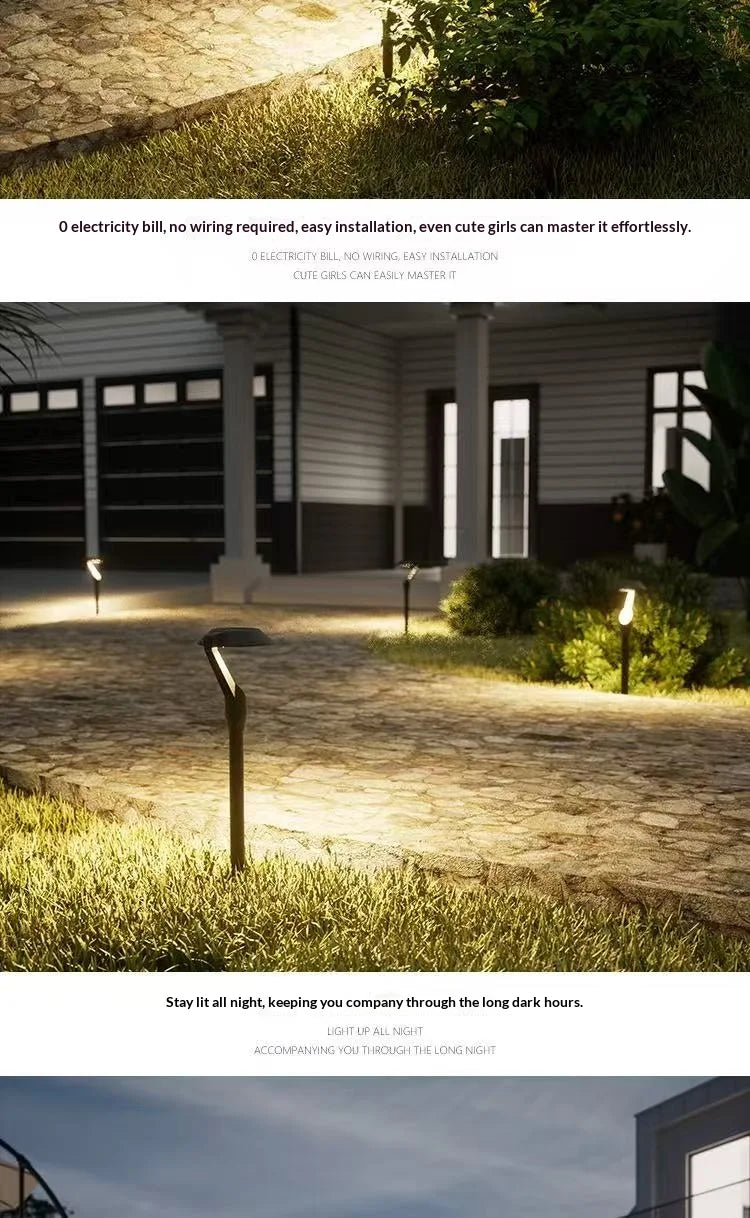 2pc Solar Energy Saving Lamp Super Bright Solar Lawn Lamp Waterproof