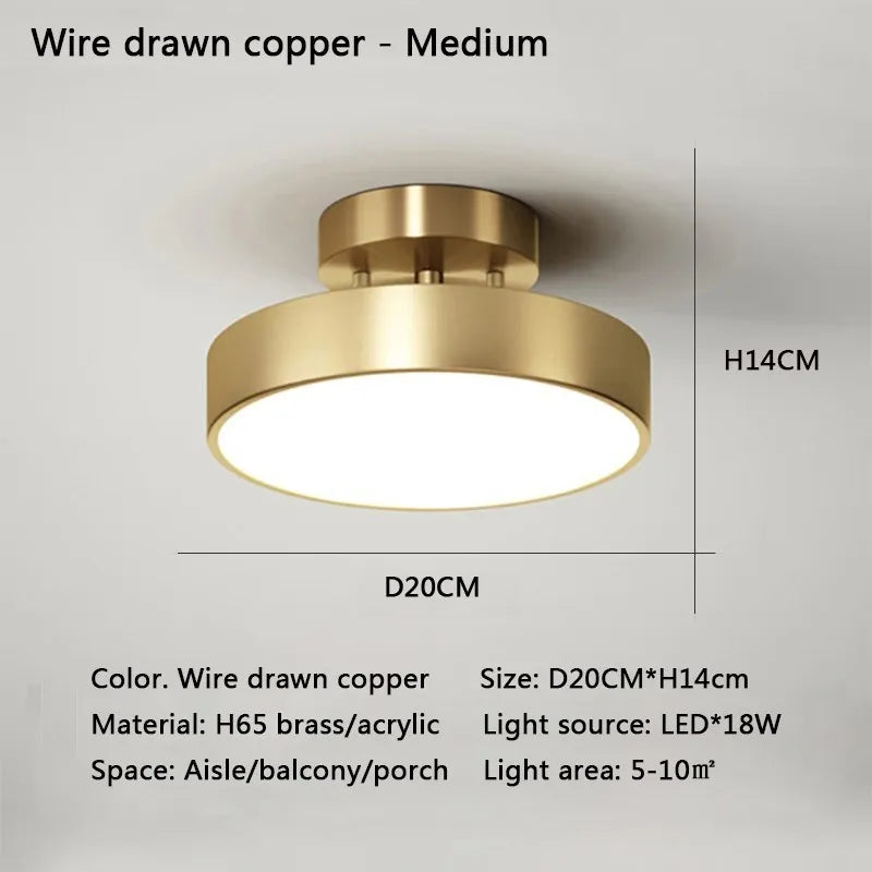Nordic Copper Round Ceiling Light