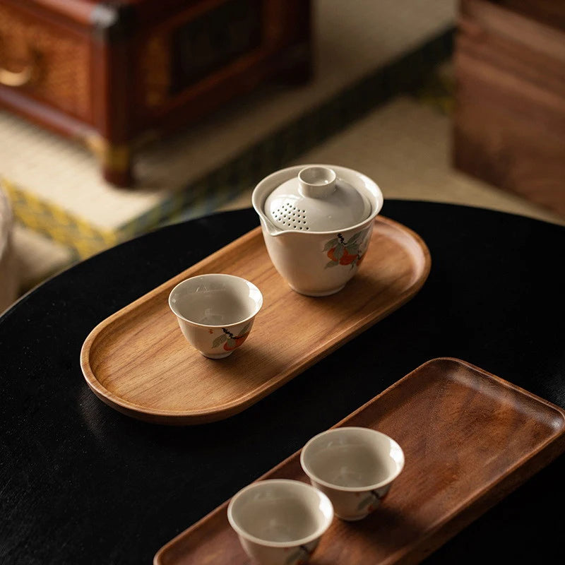 Wooden Serving Trays Oval Wood Tray Platters for Serving