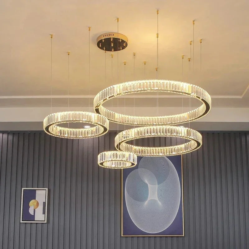 Modern Gold Luxury Crystal LED indoor Chandelier Bedroom Living Room