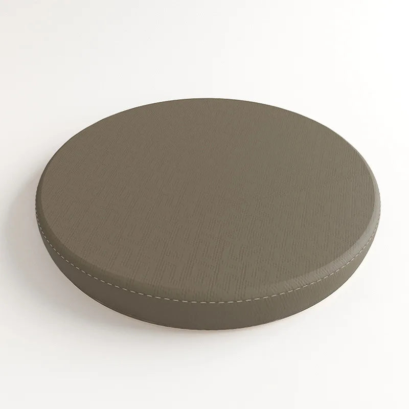 Round Leather Memory Foam Seat Pad