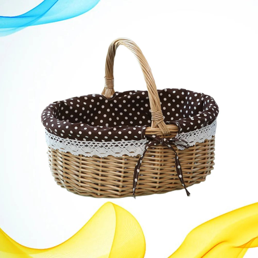 Hand Woven Wicker Picnic Basket