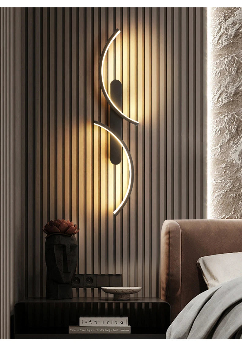 Curved Arc LED Bedside Wall Light