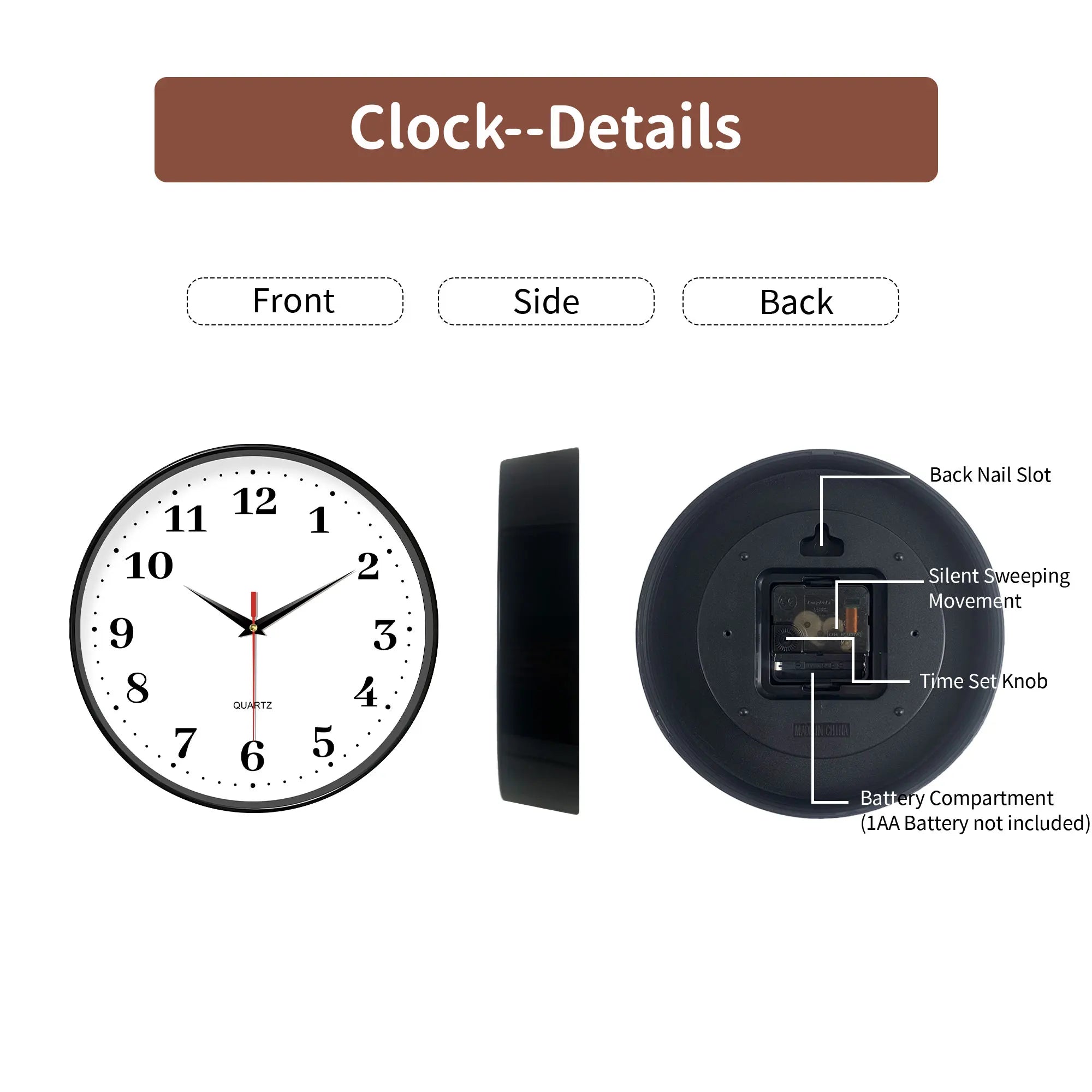 Minimalist White Wall Clock