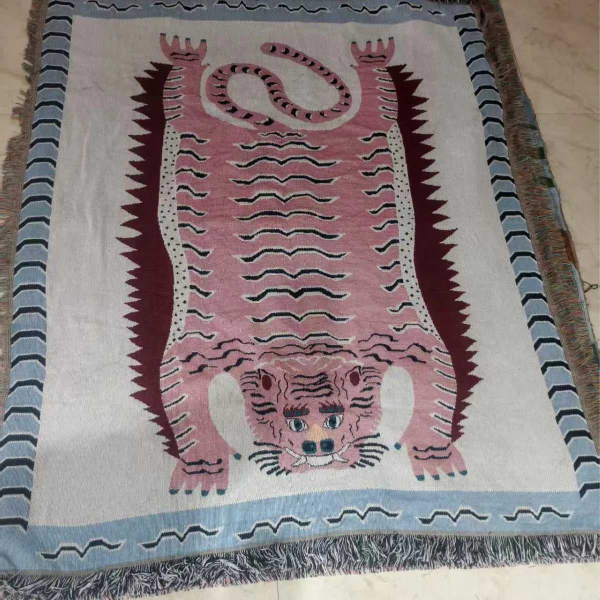Leopard Jacquard Knit Throw