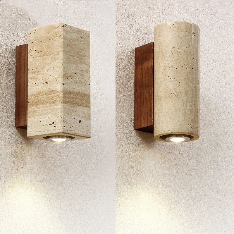 Travertine Wabi Sabi Wall Lamp