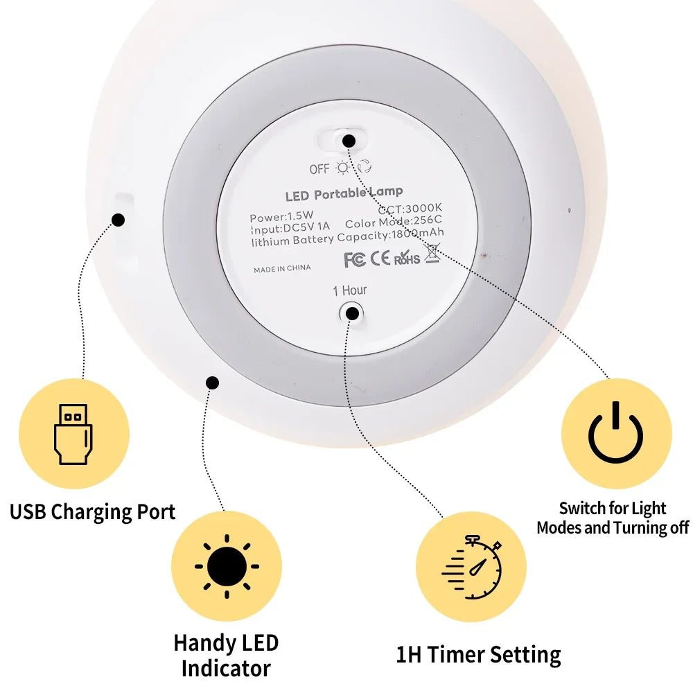 7 Color Changing Night Light RGB Remote Control Touch Dimmable Lamp