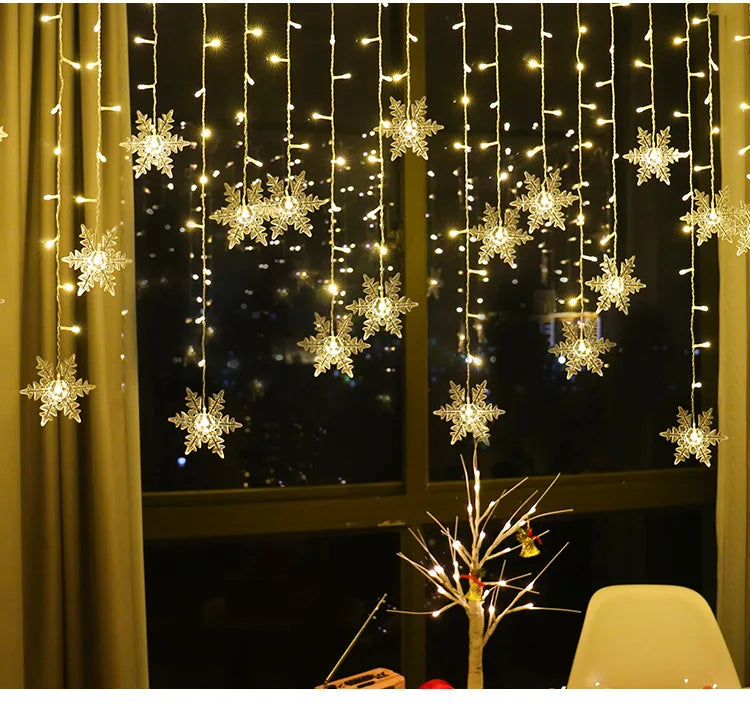 Snowflake LED Curtain Lights 3.2M