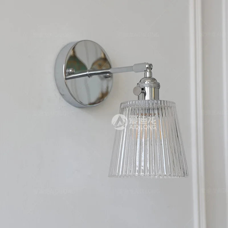 Fluted Glass Swing Arm Sconce