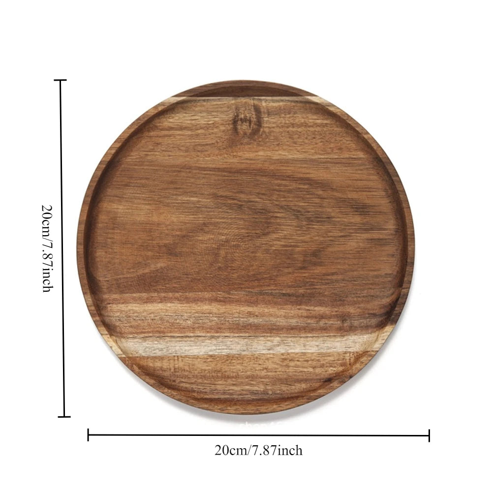 Acacia Wood Round Serving Plate