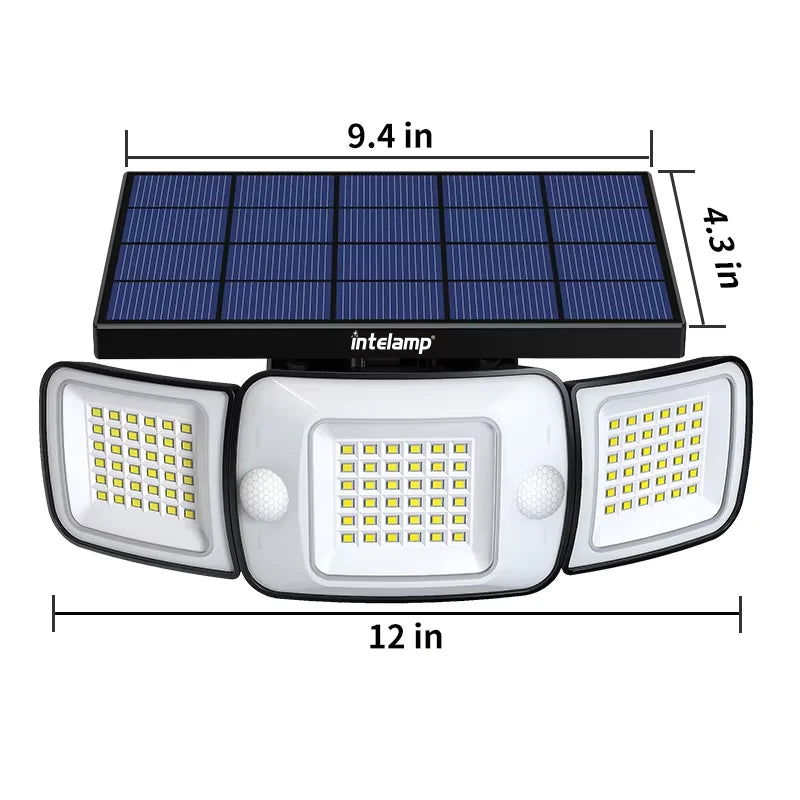 intelamp 6000mah Light All Night Outdoor Solar Lights With 3 Modes Two