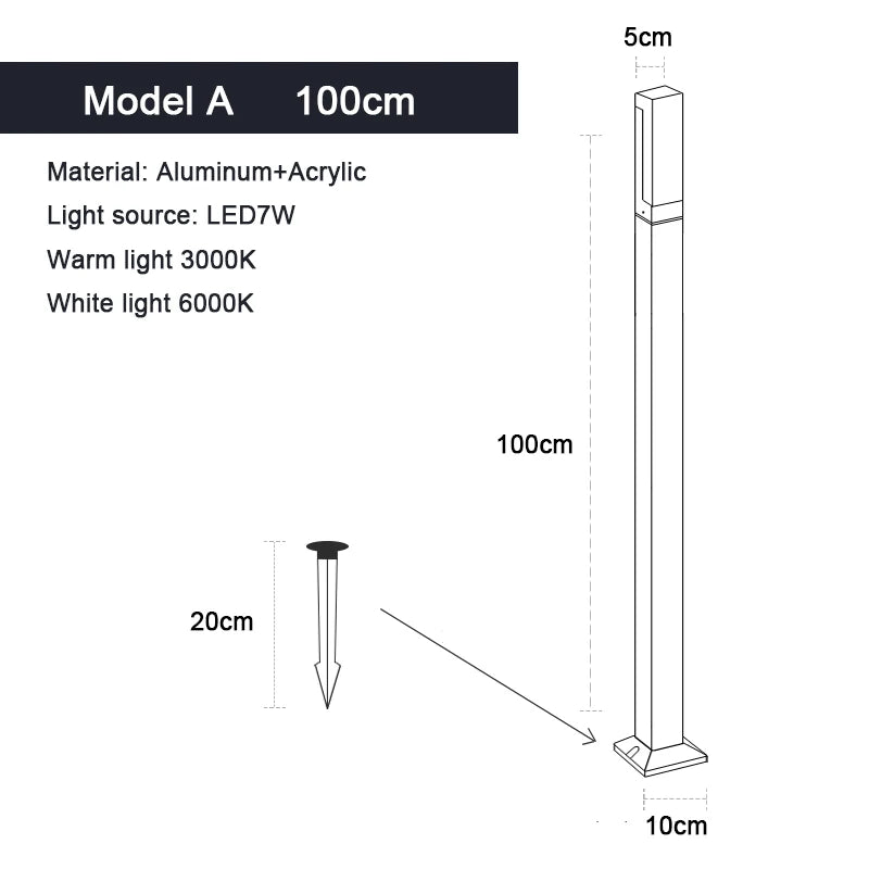 LED Landscape Lawn Bollard Light