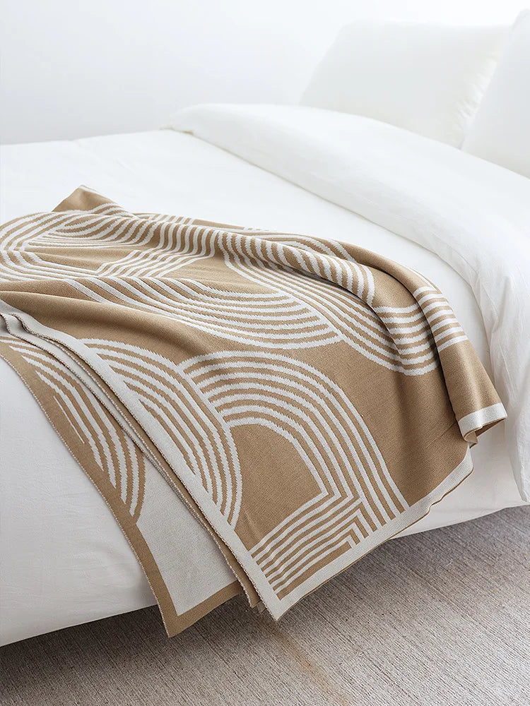 Nordic Geometric Knit Blanket