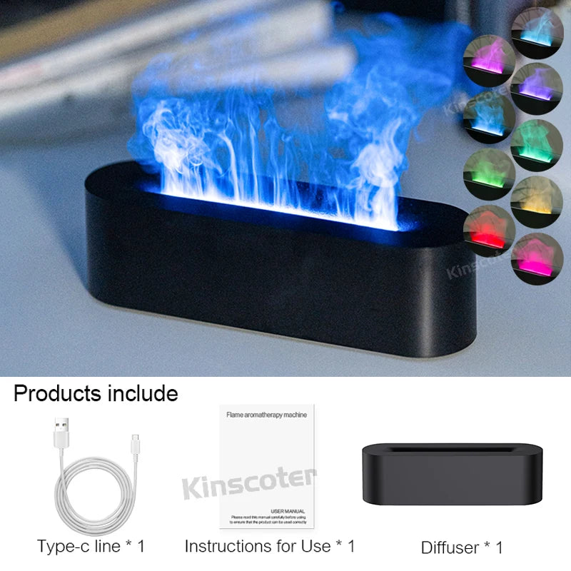Essential Oil Aroma Diffuser Flame Air Humidifier Ultrasonic Cool Mist