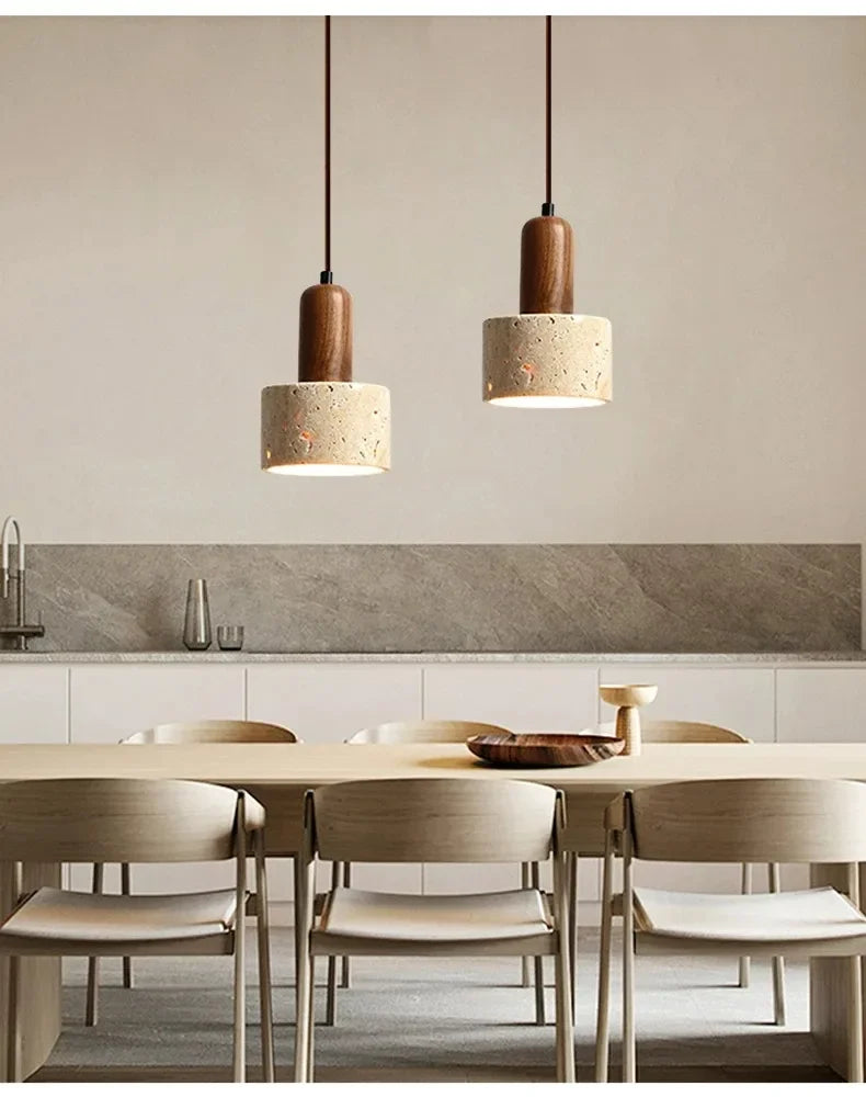 Wabi Sabi Travertine Pendant Light