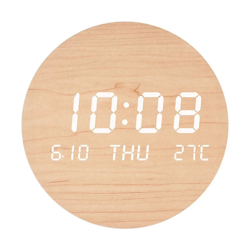 LED Digital Wall Clock with Temperature