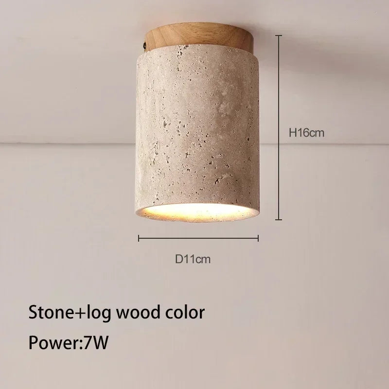 Japanese Stone Wood Ceiling Downlight