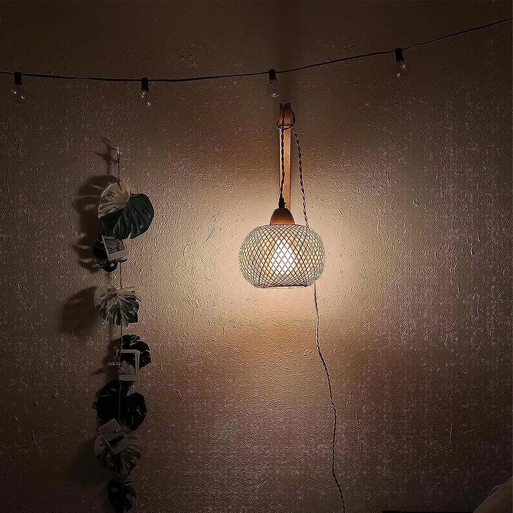 Bamboo Lantern Woven Wall Lamp