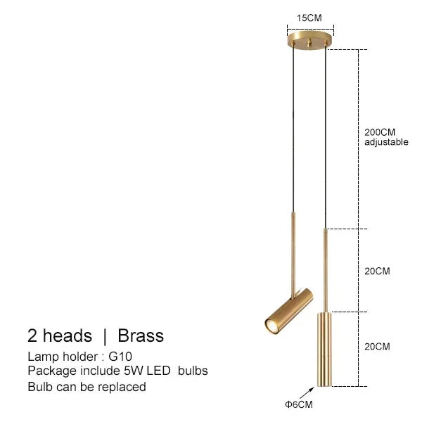 Nordic Black LED Bedside Pendant