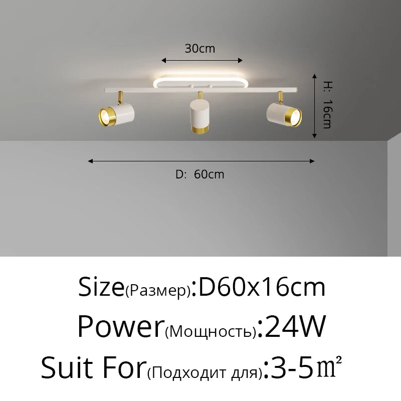 Long Linear LED Spotlight Chandelier