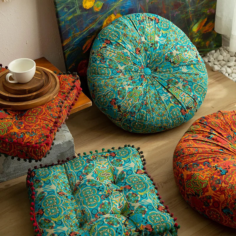 Boho Velvet Tufted Floor Cushion