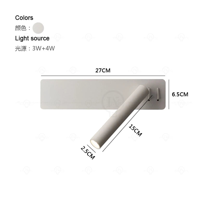 White Swivel Bedside Wall Lamp
