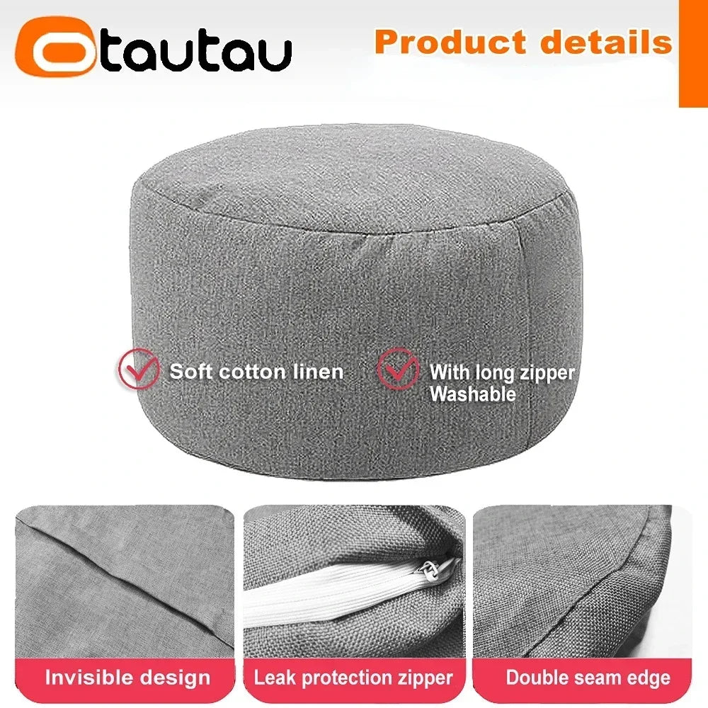Linen Bean Bag Pouf