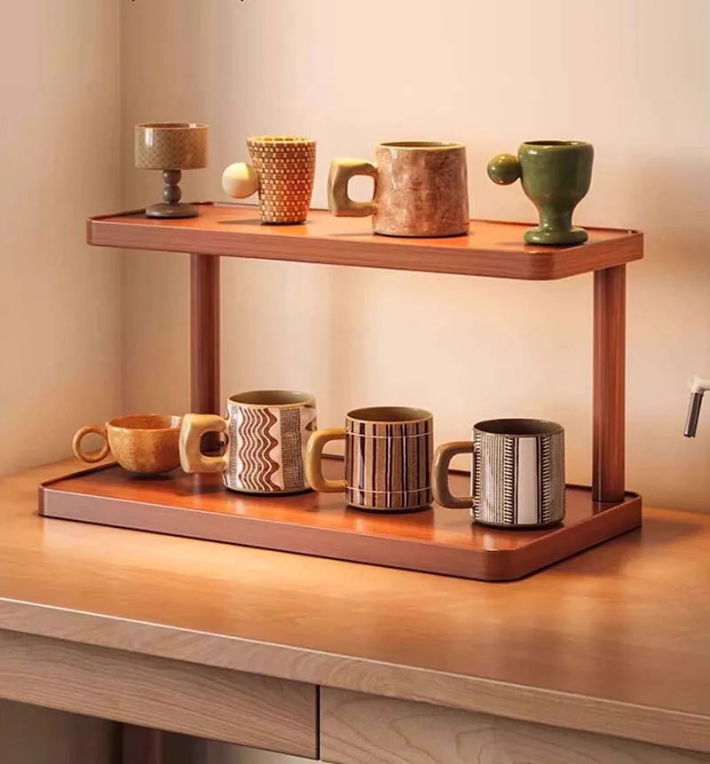 Wooden Tea Room Storage Rack