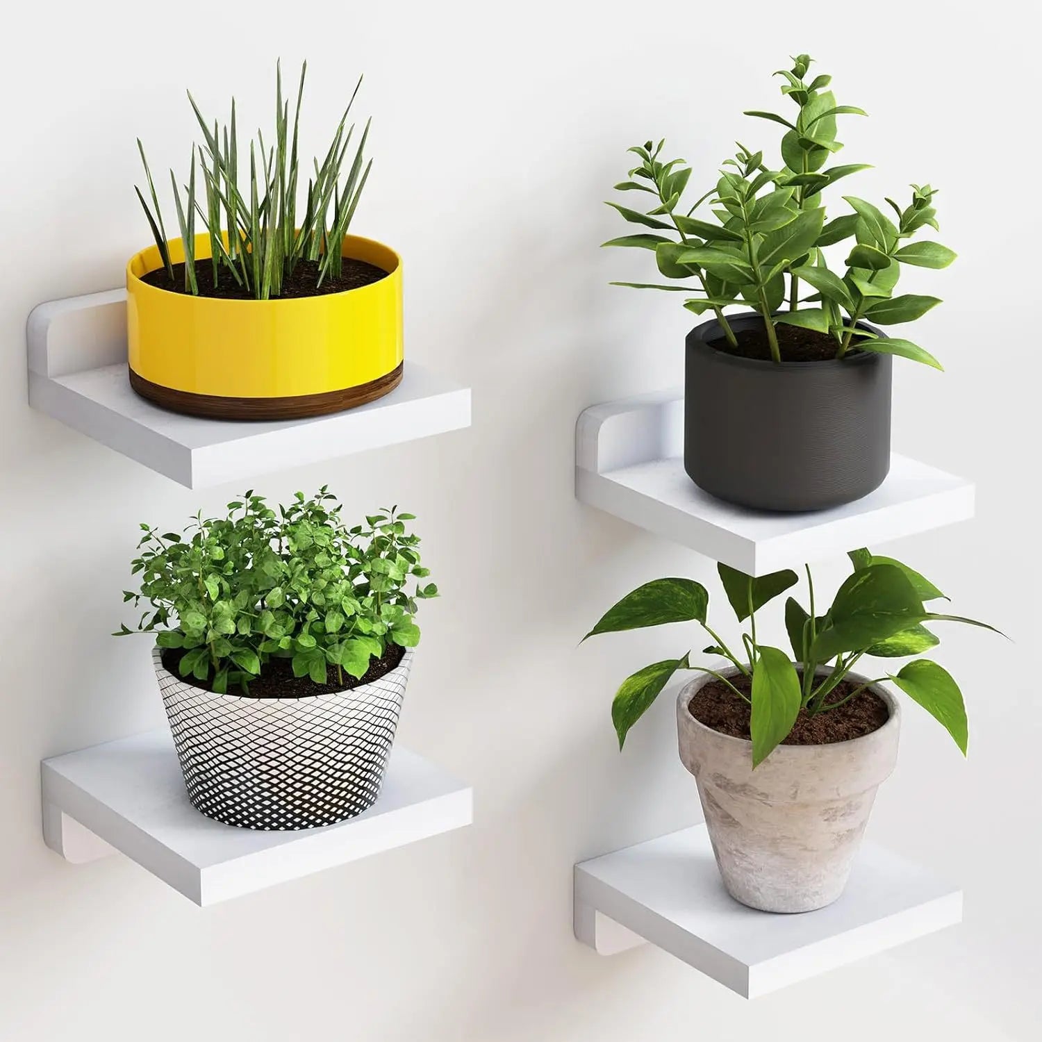 White Floating Wall Shelves, Set of 2 or 4