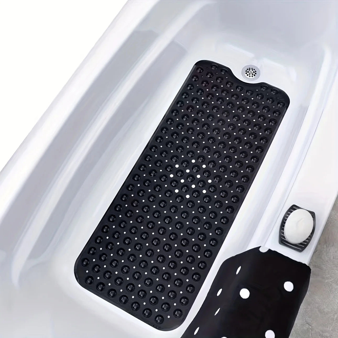 1Pc non-slip shower mat bathtub mat with drain holes and suction cups