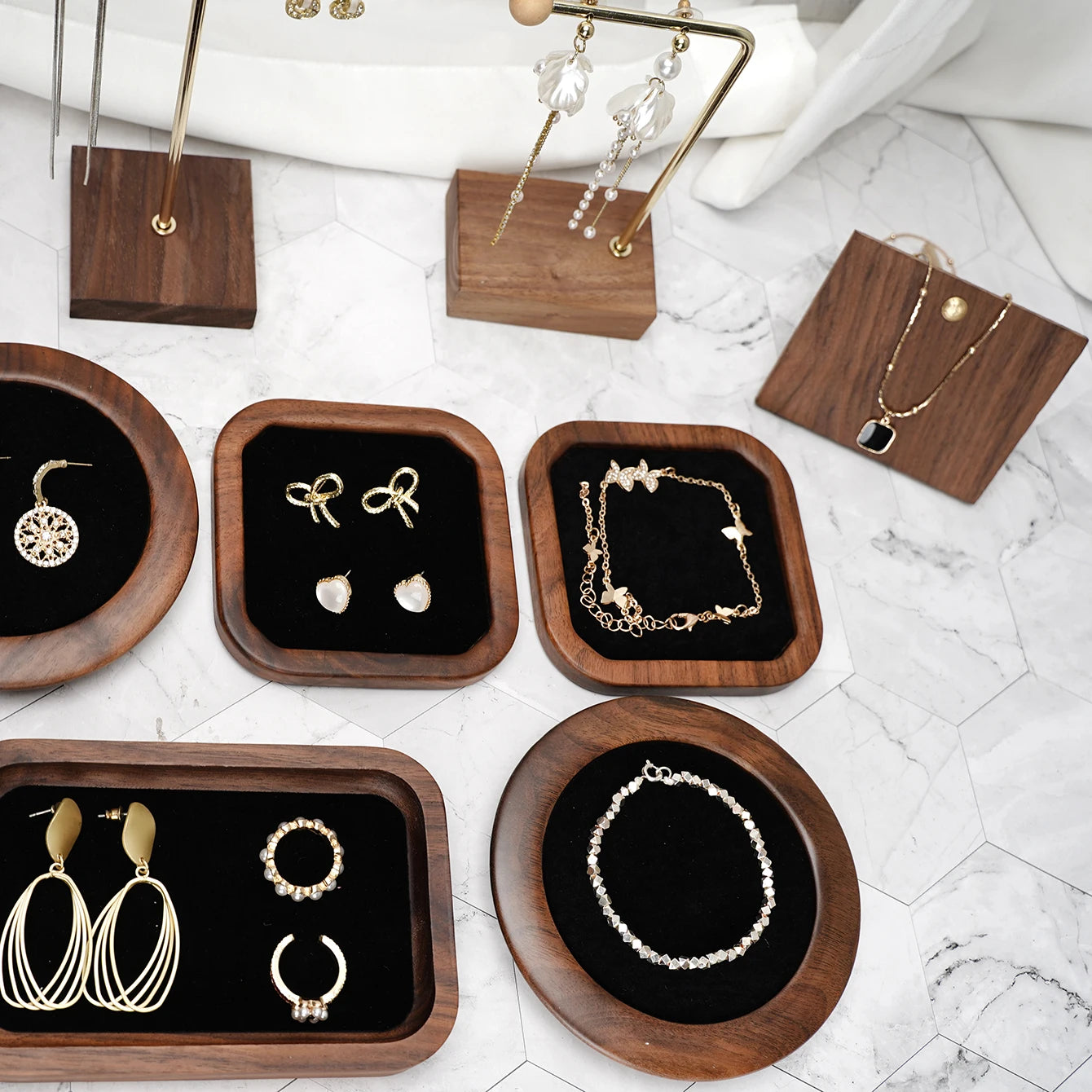 Solid Wood Jewelry Display Tray