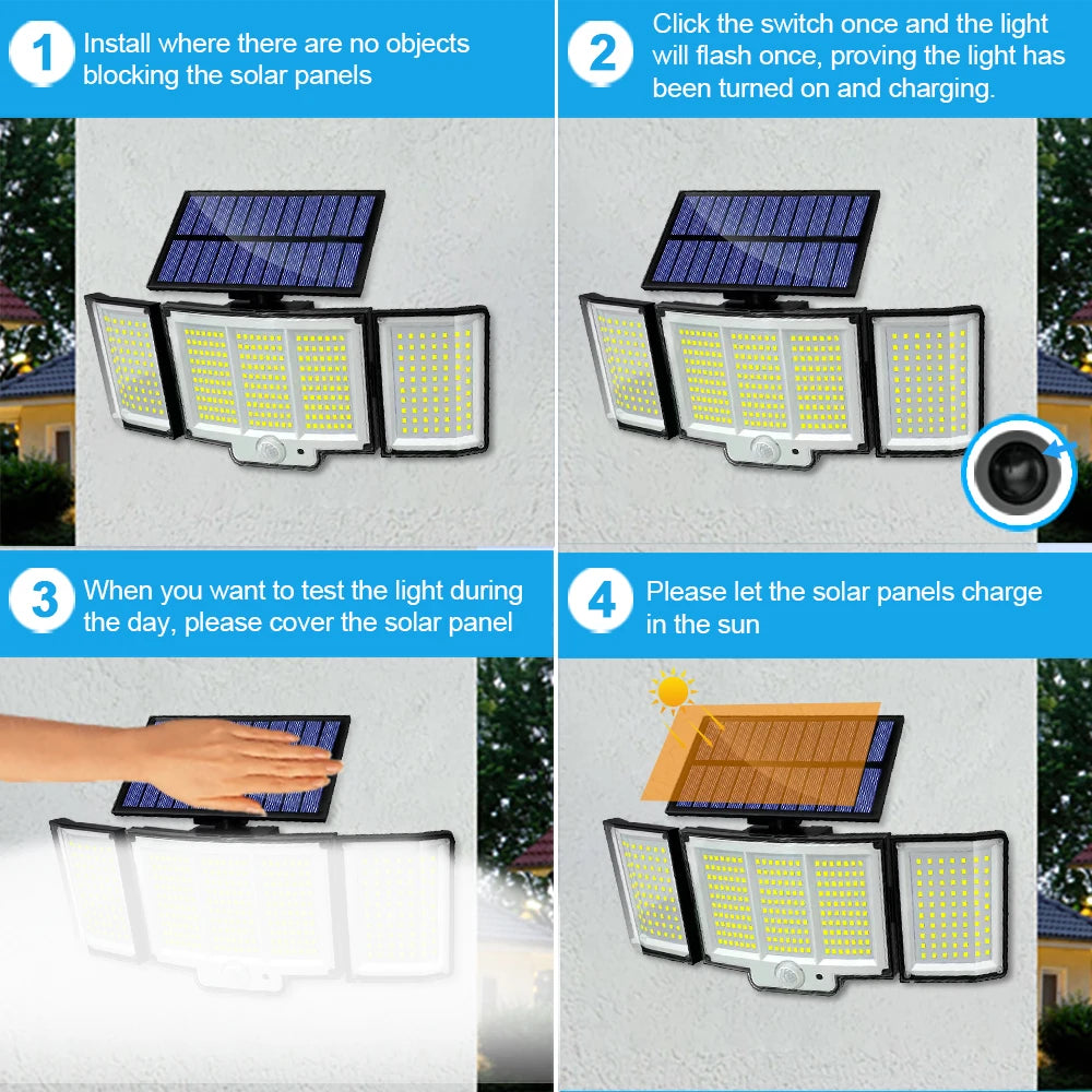 Solar Security Flood Light with Remote