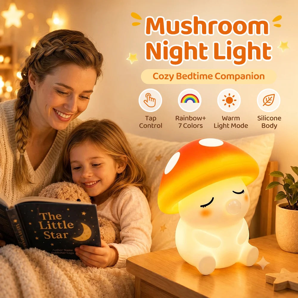 Silicone Tap Control Mushroom Light